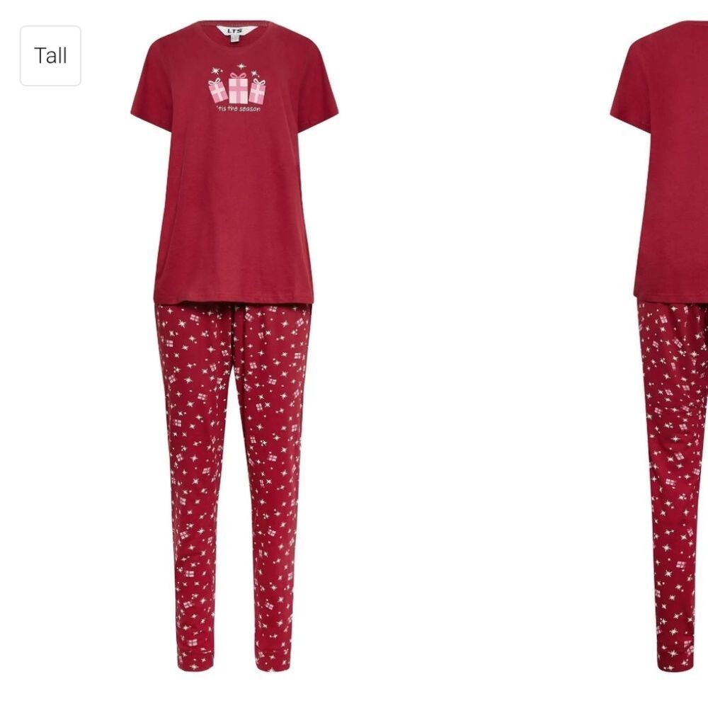 NWT Long Tall Sally Starry Gifts Cuffed PJ Set Medium US 10-12 Tall - Picture 7 of 7